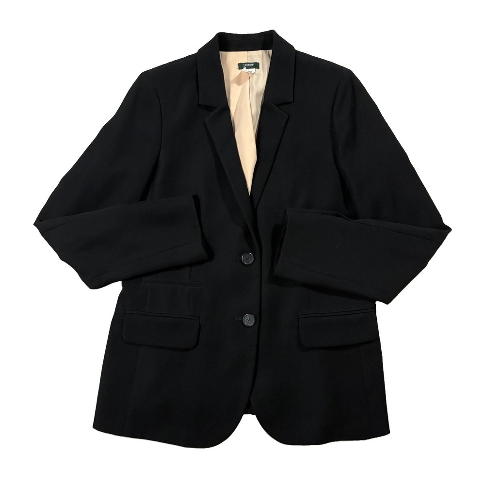 J Crew 2 Button Single-breasted Blazer Black Women's 8 Quiet Luxury Corpcore